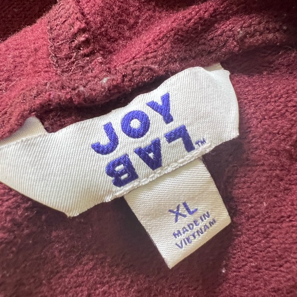 JoyLab Women’s Pullover Crop Hoodie Thumbholes Burgundy Maroon Size XL - Picture 10 of 12